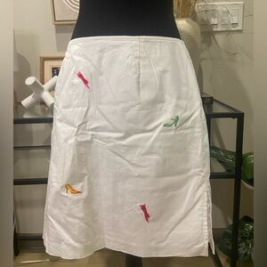 Requirements White A-Line Skort with Colorful Embroidery